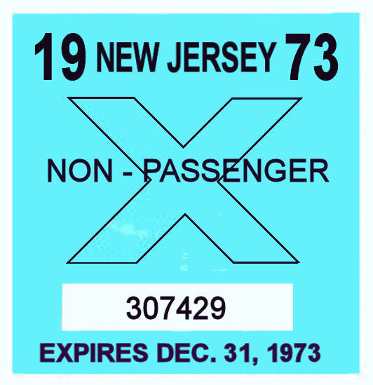 (image for) 1973 New Jersey TRUCK Inspection Sticker